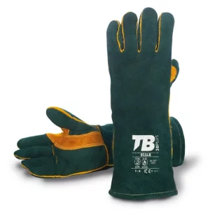 Pack de 5 guantes soldador con protección térmica al calor y mecánica 40cm 911LR Tomás Bodero